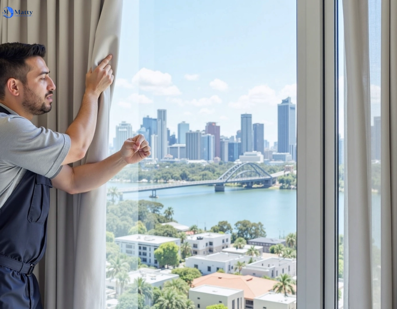 Professional curtain steam cleaning service sunrise-beach QLD by Matty Curtain Cleaning